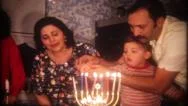 Jewish Family Lighting Menorah For Hanukkah 1950S Vintage Home Movie 2788 Stock Footage