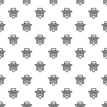 Jewish man face pattern seamless Stock Illustration