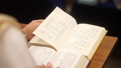 Jewish man reading prayers Stock Footage 223091798