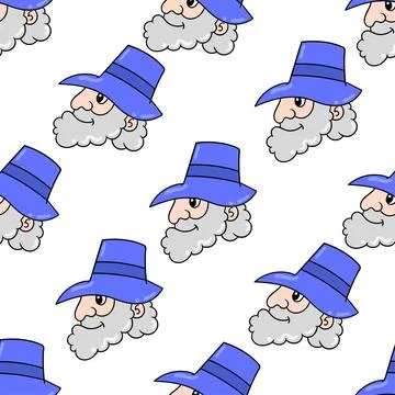 Jewish old man seamless pattern textile print. repeat pattern background desi Stock Illustration