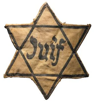 Jewish patch on white background Stock Photos