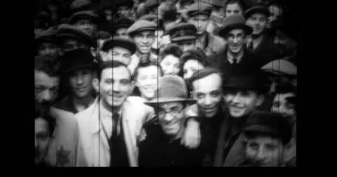 Jewish people on city street Stock Footage