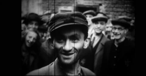 Jewish people on city street Stock Footage