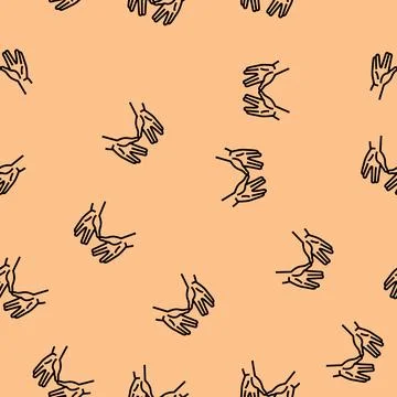 Jewish prayer gesture vector seamless pattern Stock Illustration