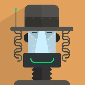 Jewish Robot Character Stock Illustration