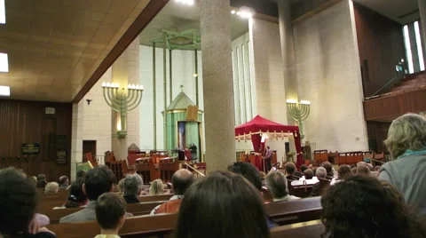 Jewish synagogue interior Stock Footage 52955597