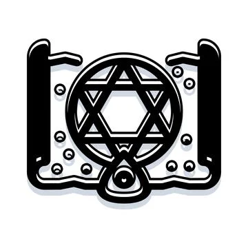 Jewish torah scroll with star of david symbol Stock Illustration