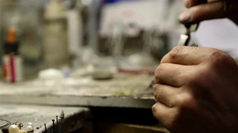 Jewlry Making  Joining a Ring Video stock 39241811