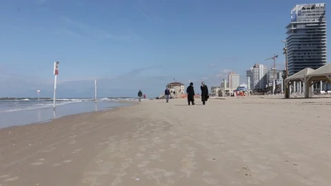 Jews on the beach Stock Footage 125403254