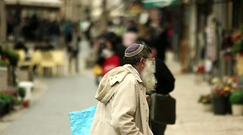 Jews in Jerusalem 1 Stock Footage 49699553