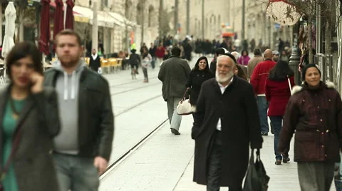 Jews in Jerusalem 2 Stock Footage 49699722