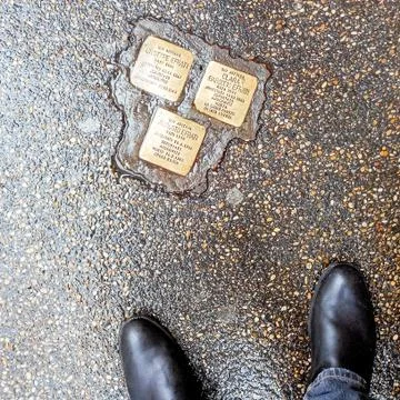 Jews memory cobblestone Stock Photos