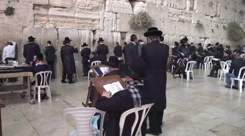 Jews Praying at The Western Wall Stock Footage 37848062