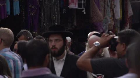 Jews Walking in The Crowds Stock Footage 37848800
