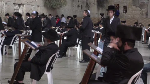 Jews at The Western Wall Stock Footage 37847070