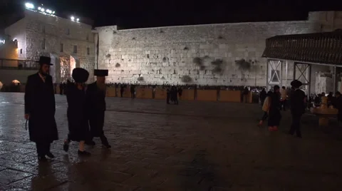 Jews at The Western Wall Stock Footage 37848337