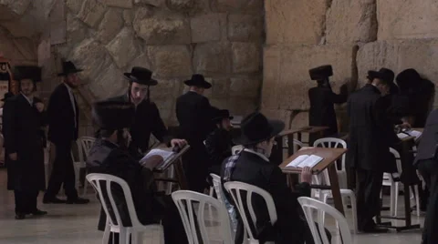 Jews at The Western Wall Stock Footage 37848976