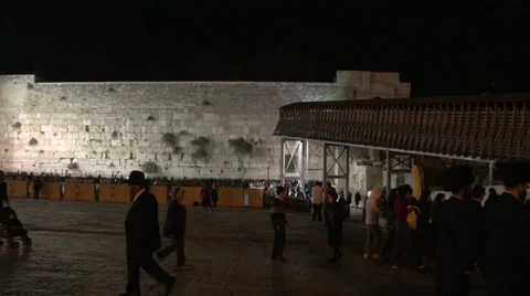 Jews at The Western Wall Stock Footage 37848996