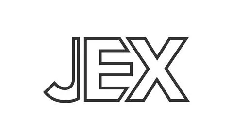 JEX logo design template with strong and modern bold text. Initial based ve.. Stock Illustration