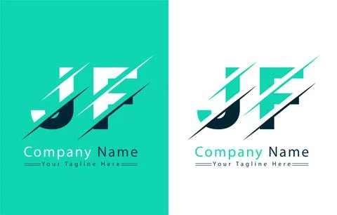 JF Letter Logo Vector Design Concept Elements Illustrazione stock