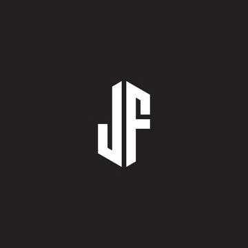JF Logo monogram with hexagon shape style design template Illustrazione stock