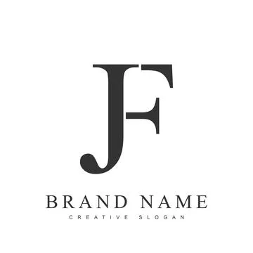 JF trendy logotype template. Initial letter j and f classic font style. Cre.. Stock Illustration