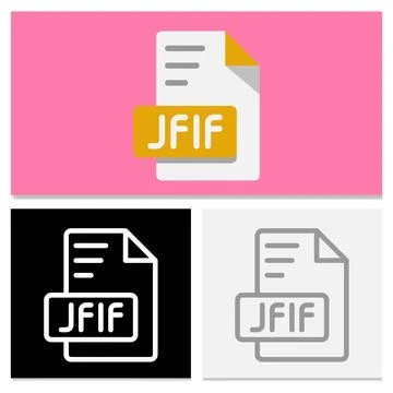 Jfif document file type outline collection Stock Illustration