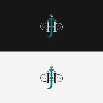JH, HJ logo, monogram, vector Stock Illustration