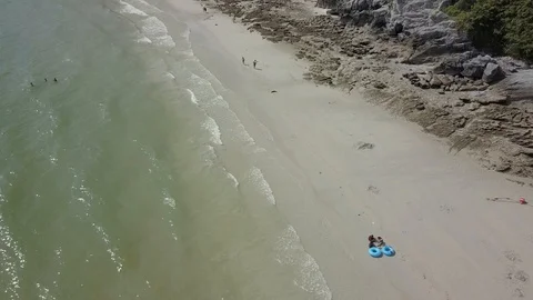 Jhakhrapong Point (End of Tham Pang Point). famous beach at Sichang island in Stock Footage 90277553