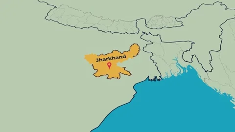 Jharkhand Map Animation Locator Zoom 4K Motion Graphic Stock Footage 341273371