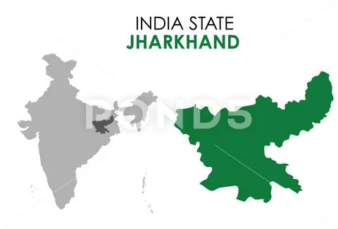 Jharkhand map of Indian state. Jharkhand map vector illustration ...