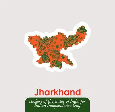 Jharkhand vector sticker Stock Illustration