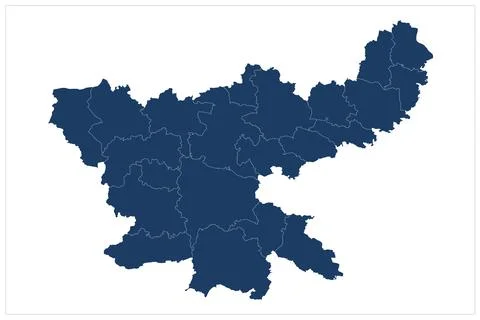 Jharkhanda State of India map district illustration on white background Stock Illustration
