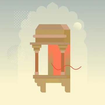 Jharokha Frame - Window Elements for Invitations - Stock Illustration Stock Illustration