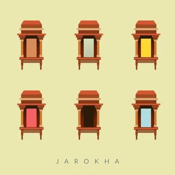 Jharokha Frame - Window Elements for Invitations - Stock Illustration Stock Illustration