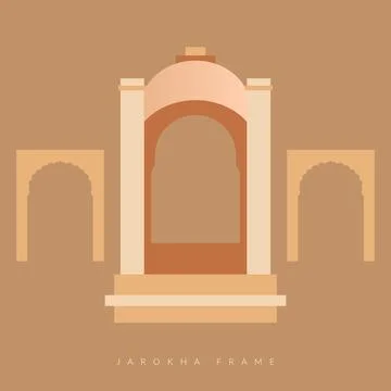 Jharokha Frame - Window Elements for Invitations - Stock Illustration Stock Illustration