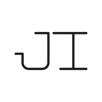 Ji initial letter vector logo icon Stock Illustration