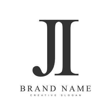 JI trendy logotype template. Initial letter j and i classic font style. Cre.. Stock Illustration