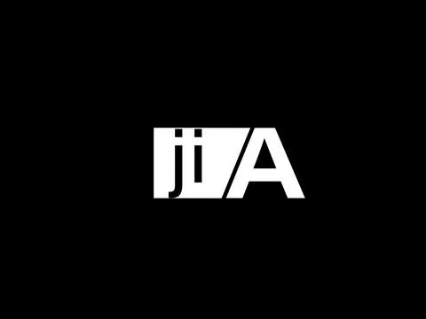 JIA Logo and Graphics design vector art, Icons isolated on black background Illustrazione stock