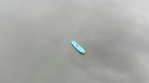 Jialing River buoy light is a marker light for fairway traffic Stock Footage 90325538