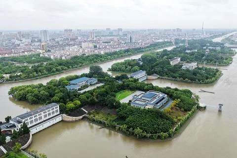 The Jiangdu Water Control Project, source of the eastern route of the South-t Stock Photos