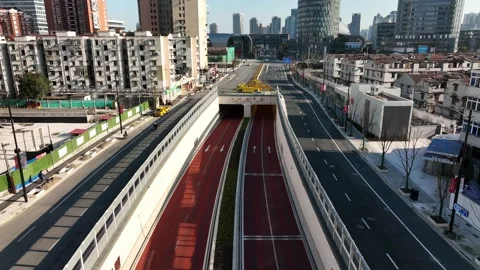 Jiangpu Road tunnel Stock Footage 172390981