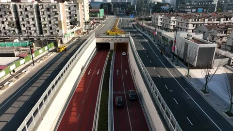 Jiangpu Road tunnel Stock Footage 172390997