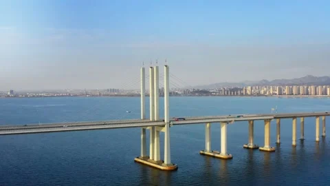 Jiaozhouwan bridge of Qingdao Stock-Footage 237357567