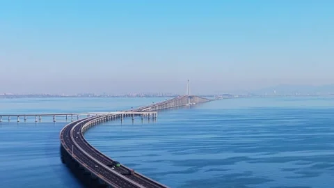 Jiaozhouwan bridge in Qingdao Stock Footage 324959385