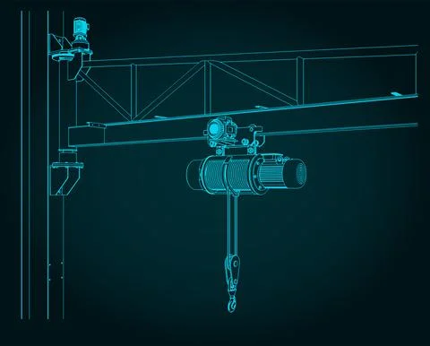 Jib crane close-up illustration Stock Illustration