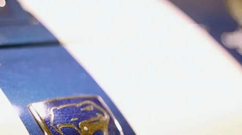 Jib down Dodge Viper emblem Stock Footage 10586295