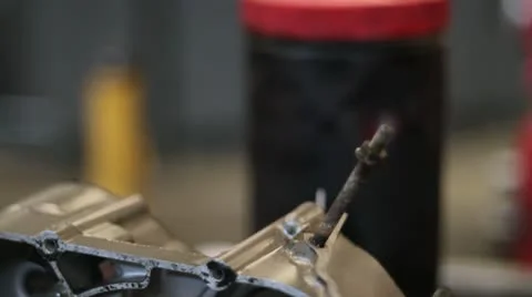 Jib down inside of transmission case Stock Footage