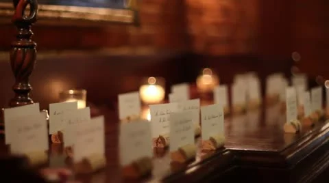 Jib down wedding name tags in cork Stock-Footage 11134810