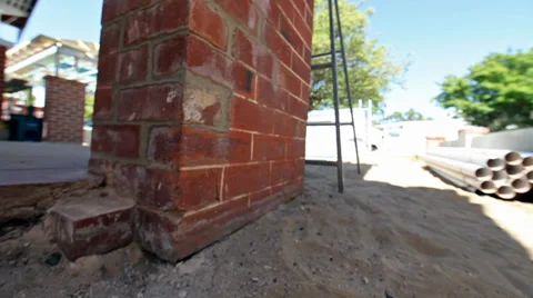 Jib-Shot Of Building Column Stock Footage 34695270